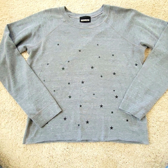 Monrow Gray Star Pattern Sweater M - Picture 1 of 8